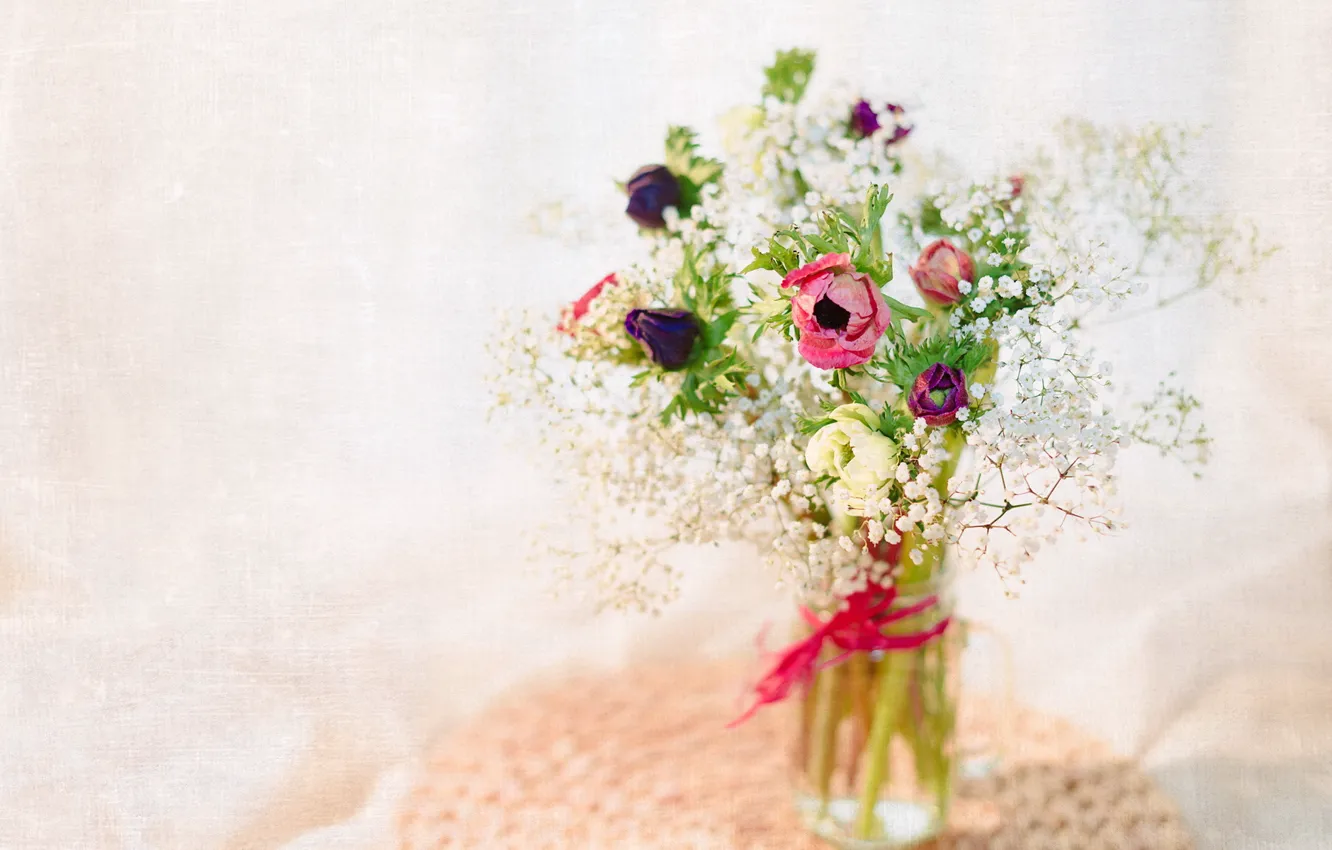 Photo wallpaper flowers, background, bouquet