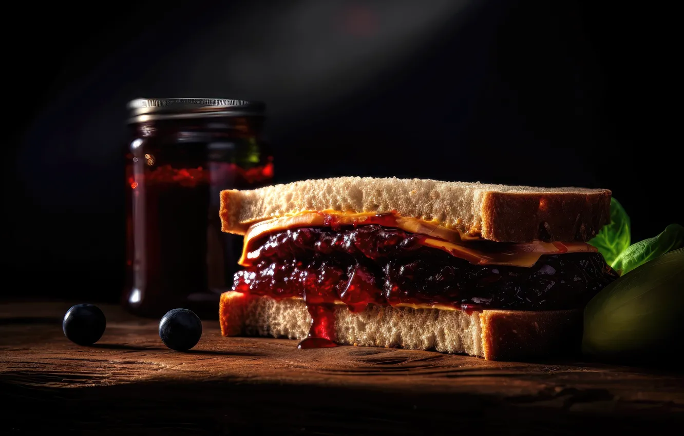 Photo wallpaper light, berries, Board, food, art, bread, Bank, still life