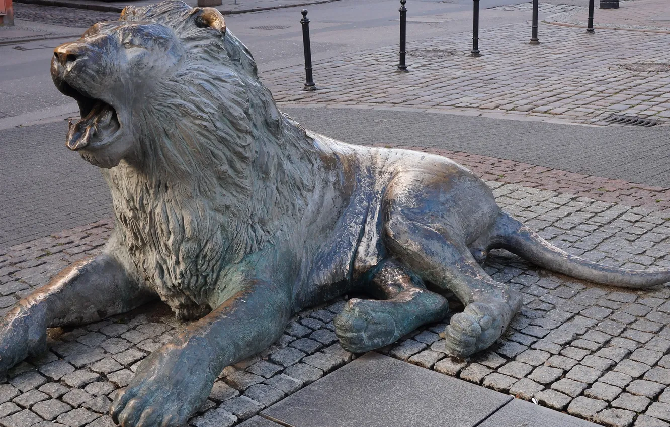 Photo wallpaper lion, Monument, statua