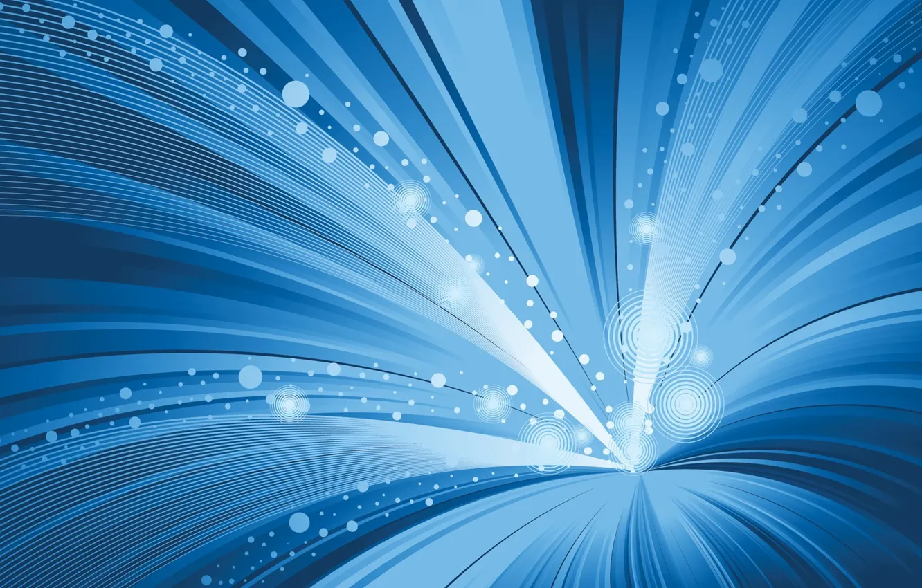 Photo wallpaper line, circles, abstraction, blue background