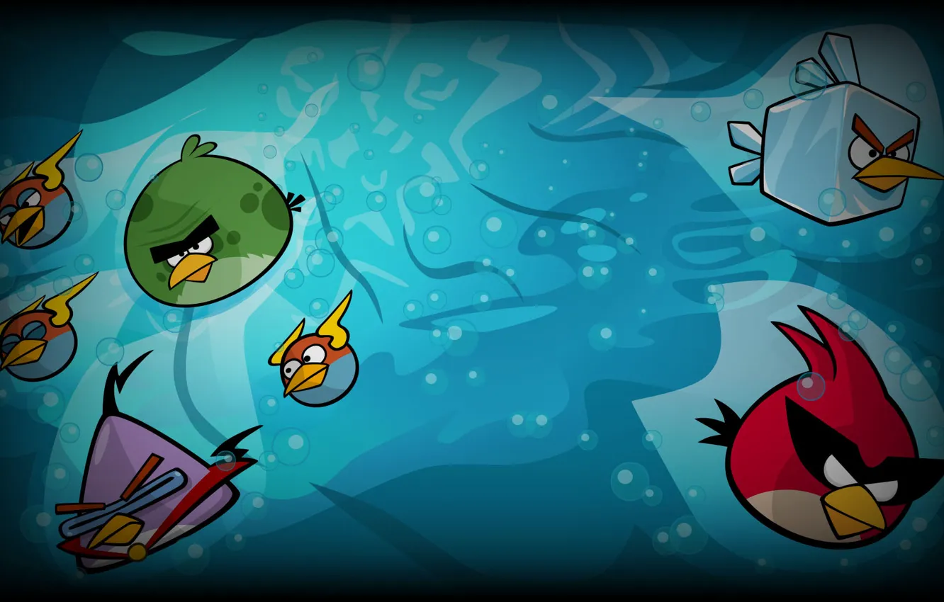 Photo wallpaper water, birds, Angry Birds, Angry Birds Space