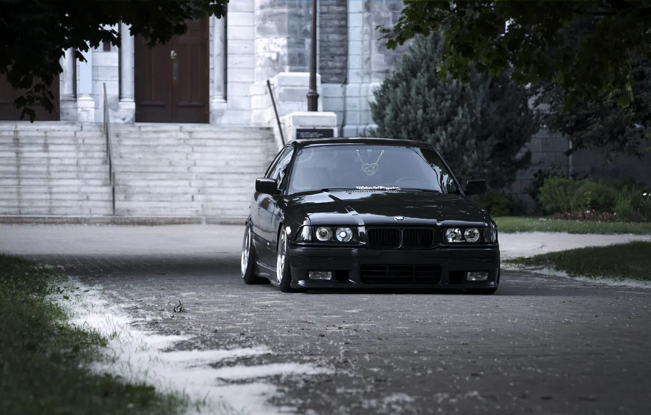 Photo wallpaper black, tuning, BMW, BMW, before, black, tuning, E36
