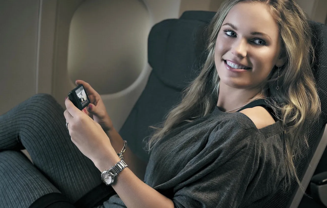 Photo wallpaper smile, tennis player, Caroline Wozniacki