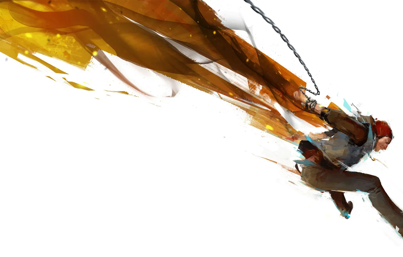 Photo wallpaper jump, the game, art, guy, Sony, exclusive, inFamous: Second Son, PS4