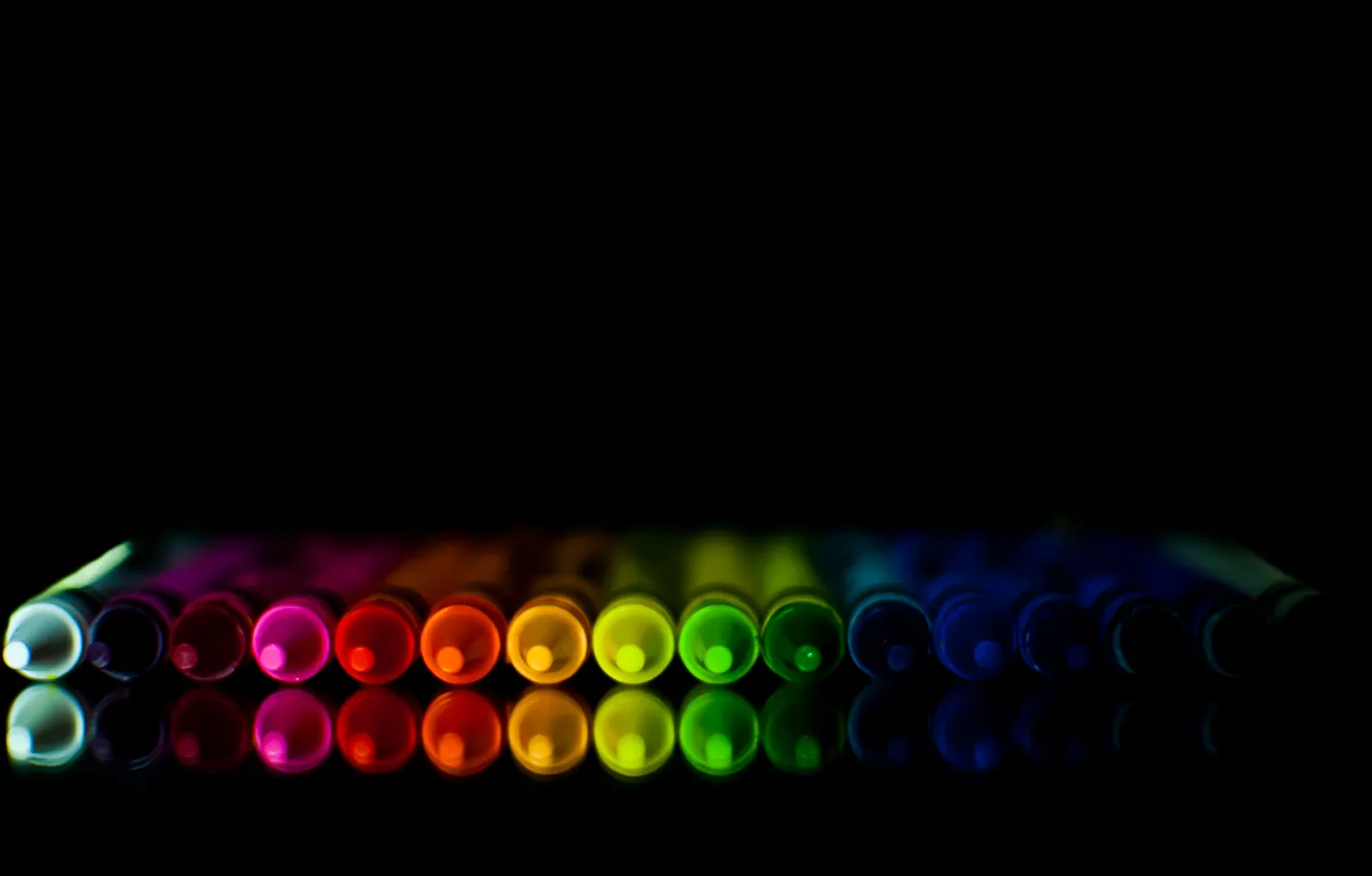 Photo wallpaper reflection, color, pencils