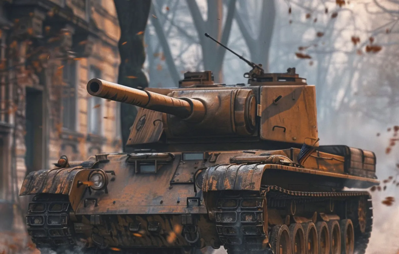 Photo wallpaper trees, home, tank, digital art, AI art, The Art of Artificial Intelligence, neural network