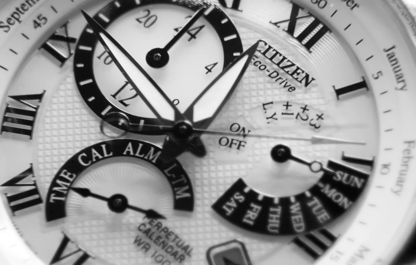 Photo wallpaper white, black, watch, jack Citizan