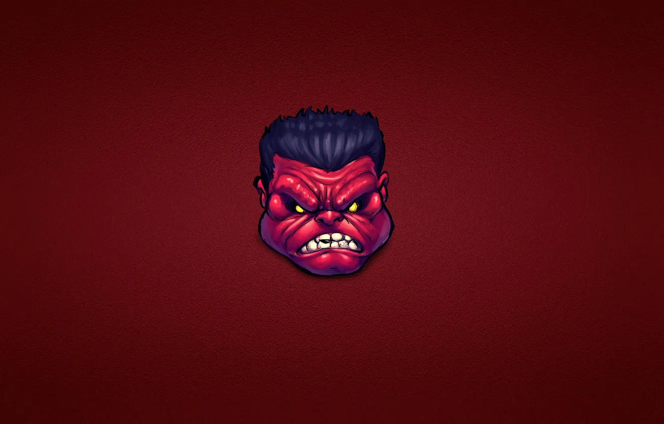 Photo wallpaper minimalism, Marvel, comic, Red Hulk, Red Hulk