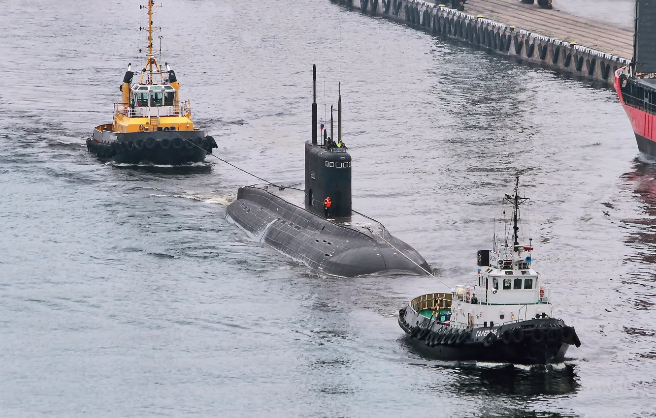 Photo wallpaper sea, boat, tug, Navy, output, underwater, Baltika, diesel