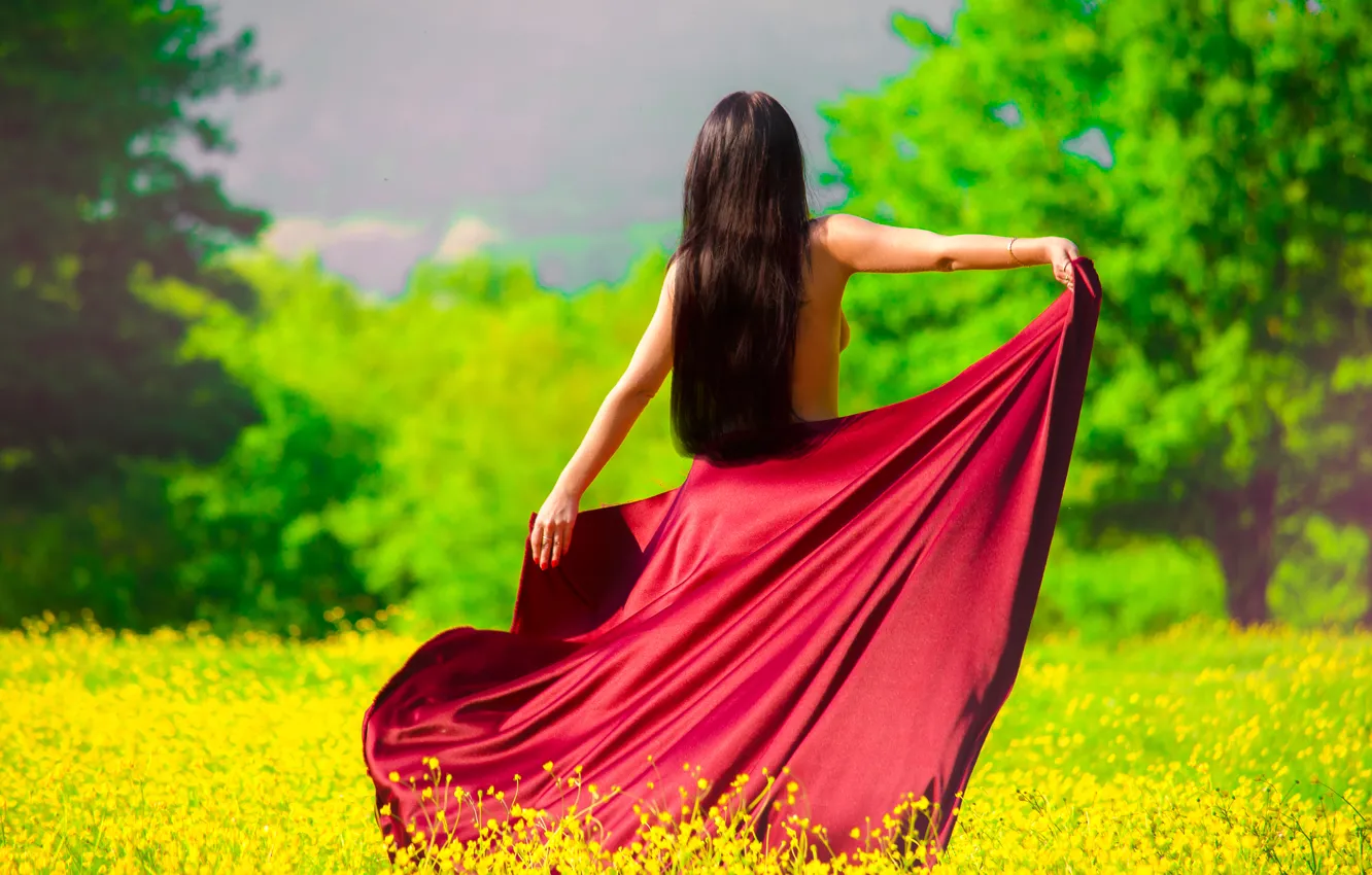 Photo wallpaper erotic, girl, nature