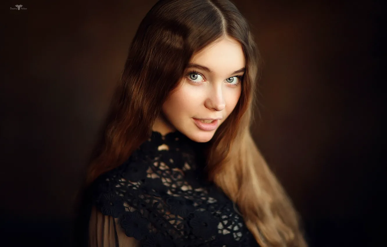 Photo wallpaper look, girl, face, youth, background, portrait, long hair, Christina