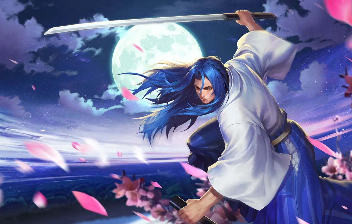 Photo wallpaper sword, samurai, guy, King of Glory