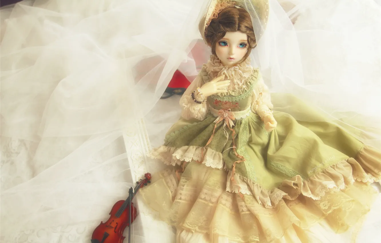 Photo wallpaper doll, dress, lady