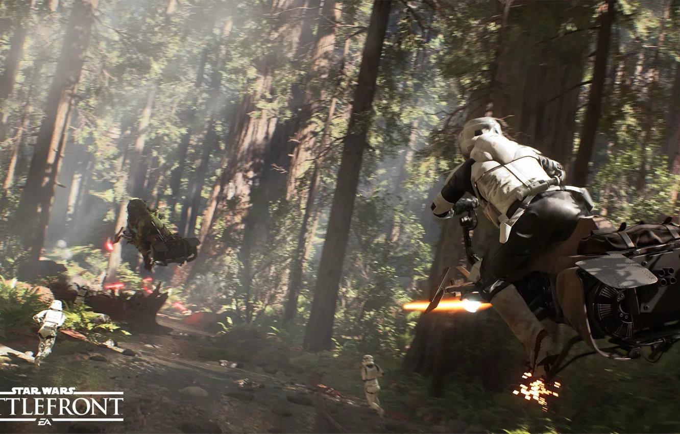 Photo wallpaper forest, star wars, star wars, the rebels, stormtroopers, Electronic Arts, dice, FPS