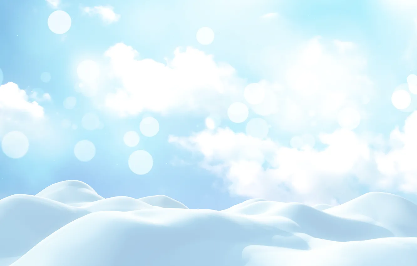 Photo wallpaper winter, the sky, clouds, light, snow, glare, new year, texture