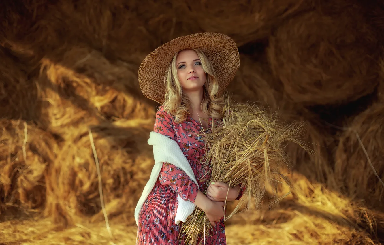 Photo wallpaper girl, hat, ears, Anastasia Slastnikova