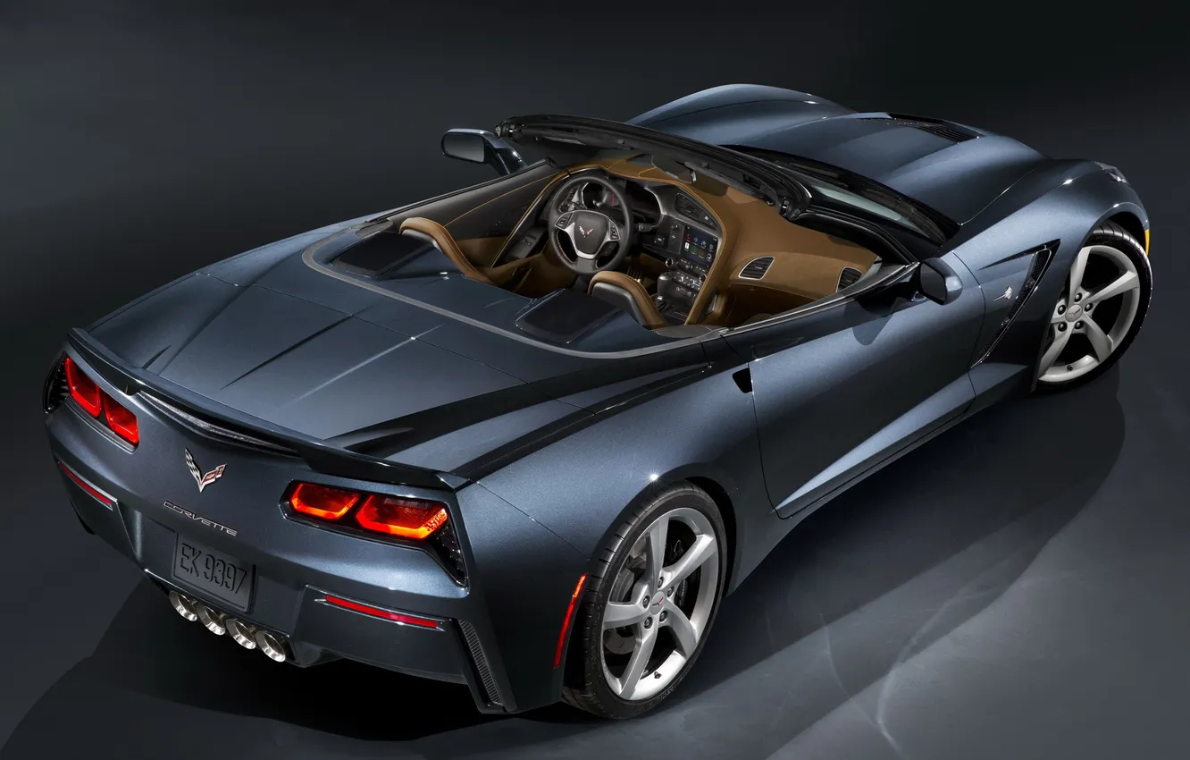 Photo wallpaper machine, Corvette, Chevrolet, supercar, back, Convertible, Stingray