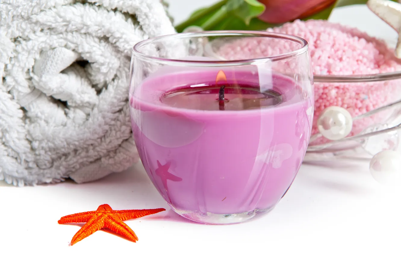 Photo wallpaper candles, candle, spa