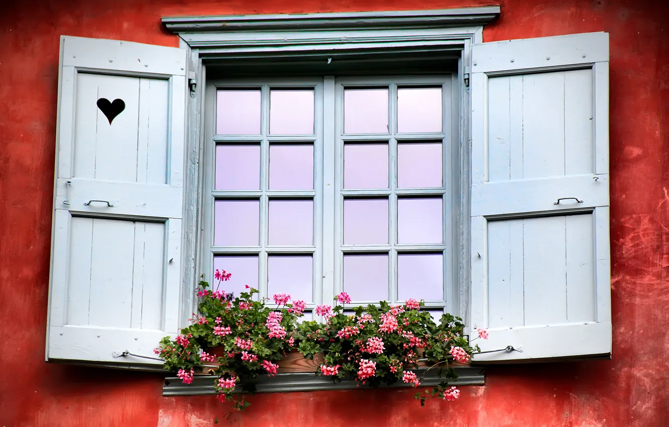 Photo wallpaper France, window, shutters