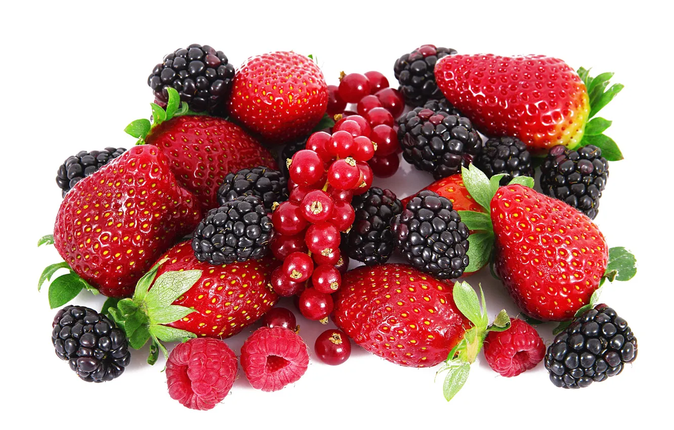 Photo wallpaper berries, strawberry, currants, BlackBerry