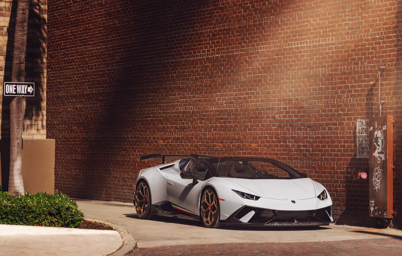 Photo wallpaper Lamborghini, White, Performante, Huracan