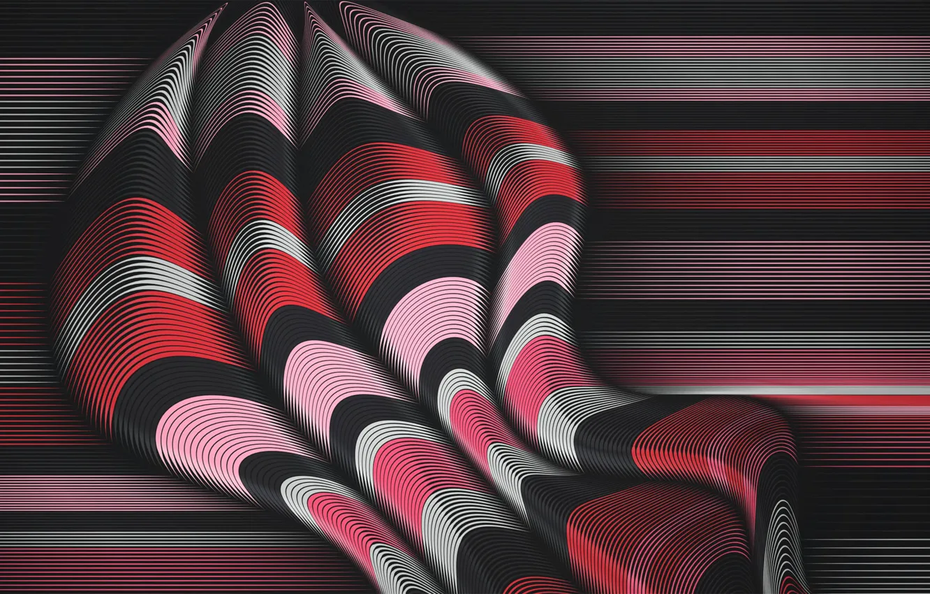 Photo wallpaper wave, line, strip, the volume