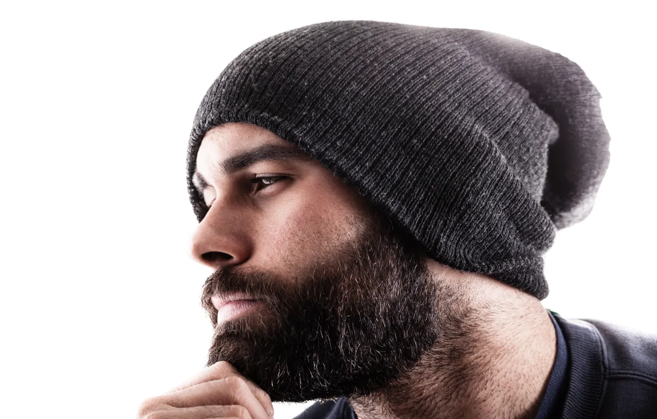 Photo wallpaper face, hat, male, beard, guy