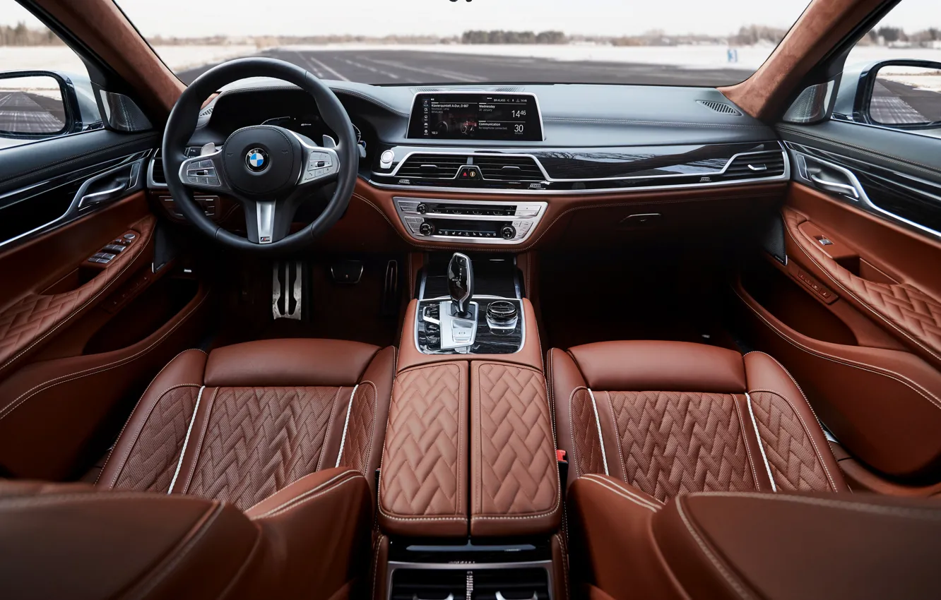 Photo wallpaper BMW, sedan, salon, hybrid, 7-Series, four-door, G12, G11