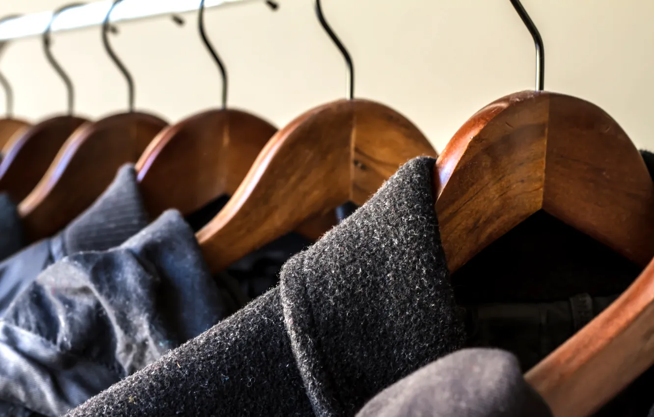 Photo wallpaper metal, costumes, wardrobe, hanger