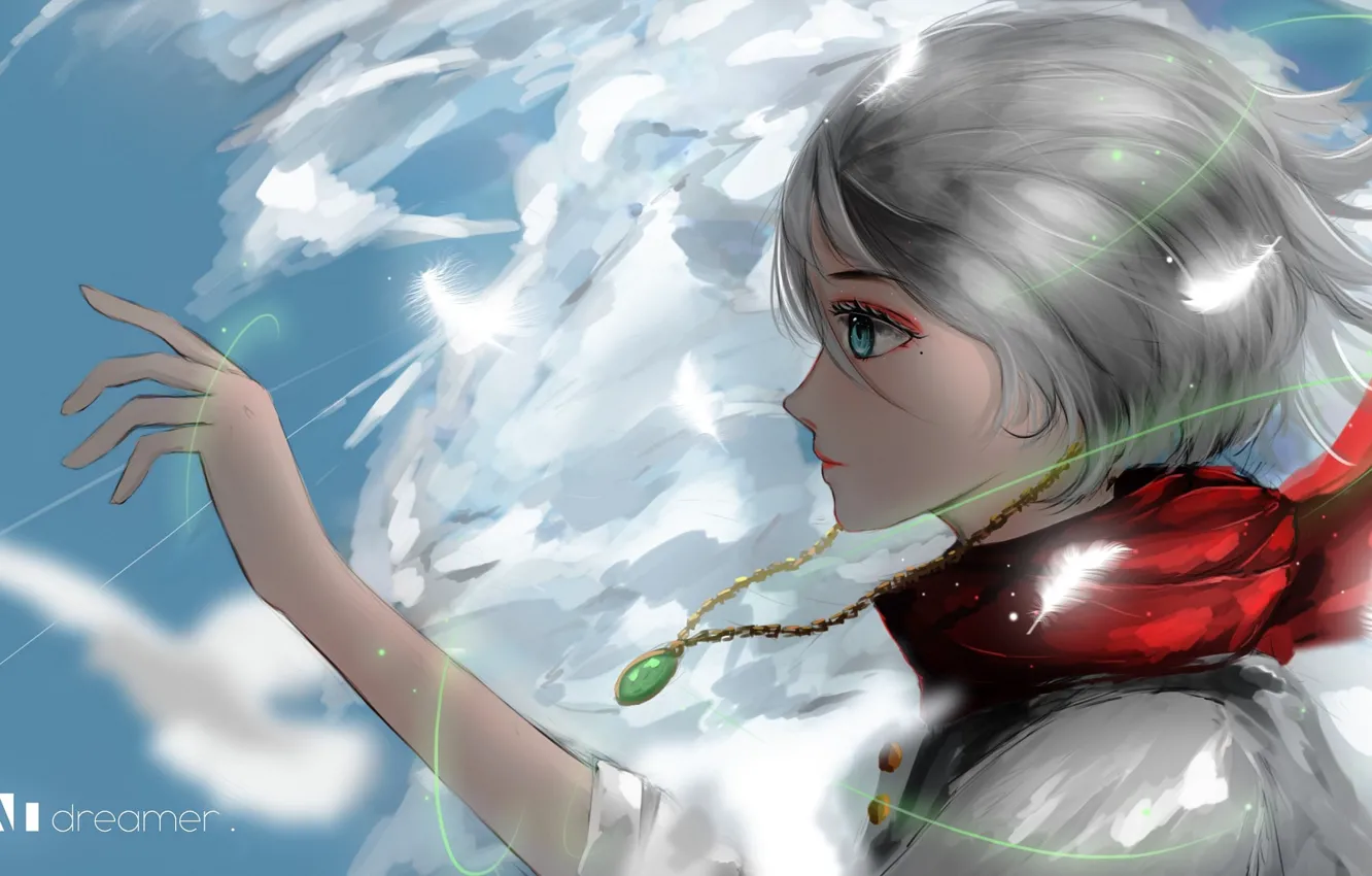 Photo wallpaper girl, hands, pendant