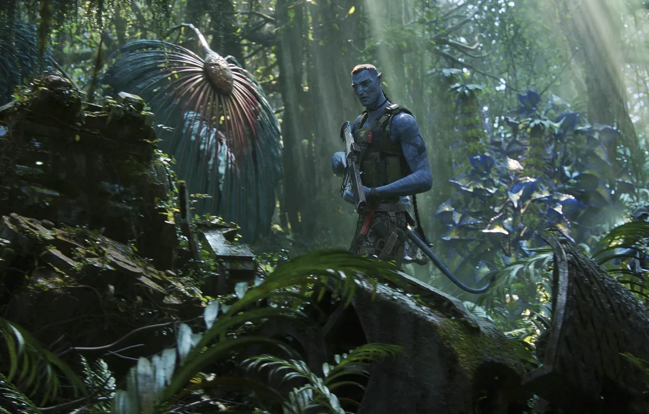 Photo wallpaper fiction, plant, jungle, action, Stephen Lang, Avatar 2, 2022, Avatar: The Way of Water