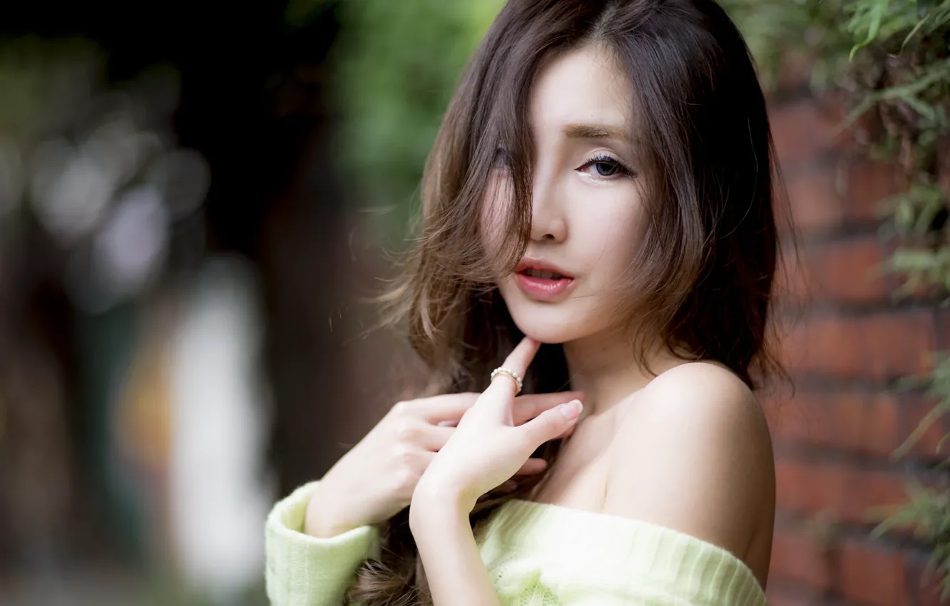 Photo wallpaper mood, women, face, asian, portrait