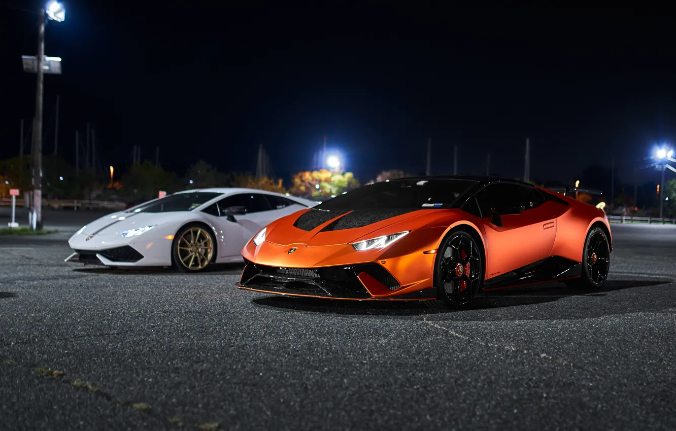 Photo wallpaper Orange, White, Huracan