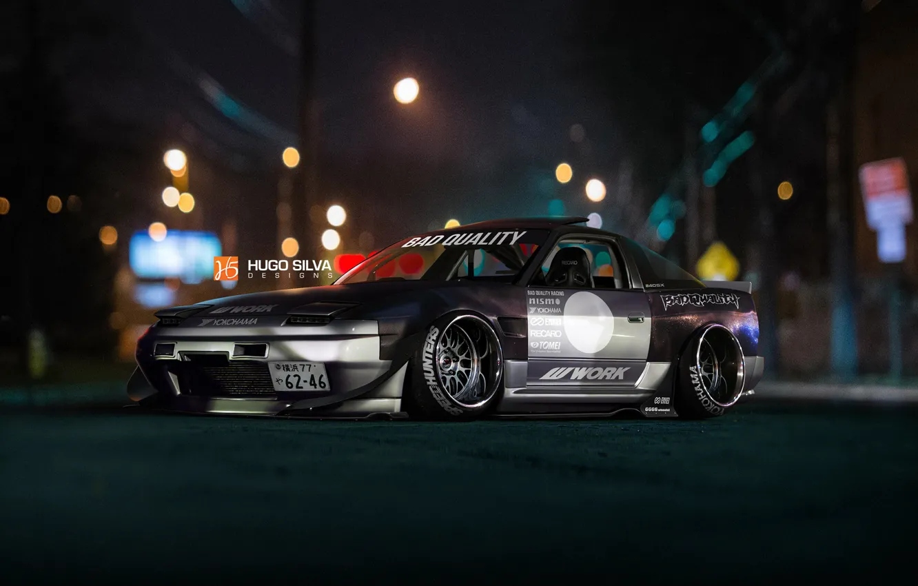 Photo wallpaper Nissan, drift, tuning, race, street, racing, 240sx, stance