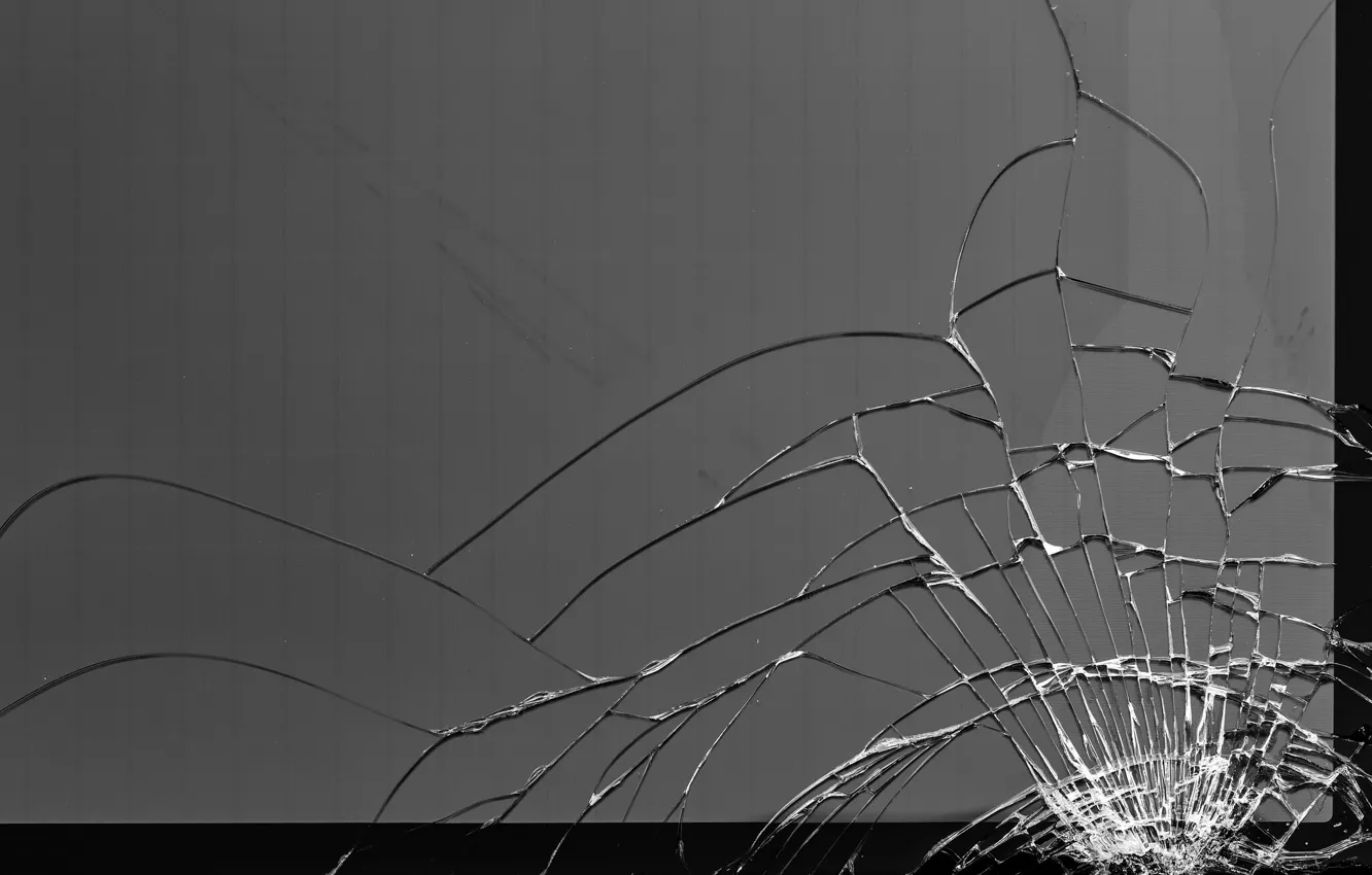 Photo wallpaper glass, cracked, window