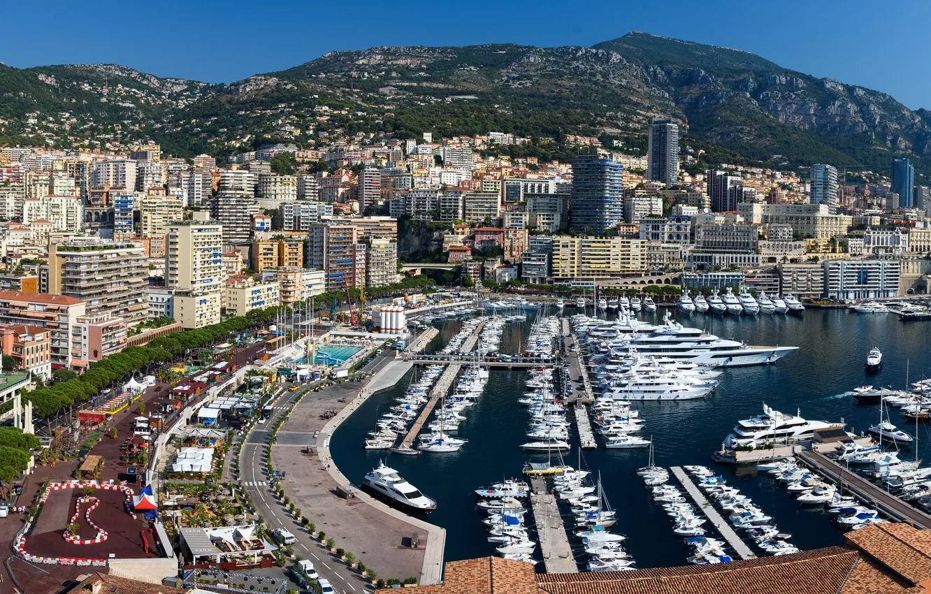 Photo wallpaper panorama, Monaco, The Port Of Hercules