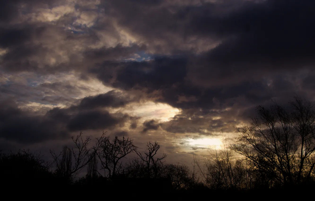 Photo wallpaper dark, sky, cloud