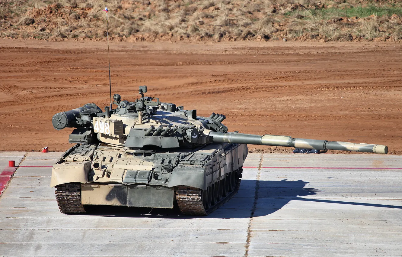 Photo wallpaper caterpillar, beauty, tank, gun, biathlon, T-80, tank