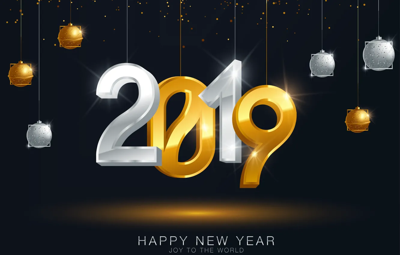 Photo wallpaper background, gold, New Year, golden, New Year, Happy, 2019