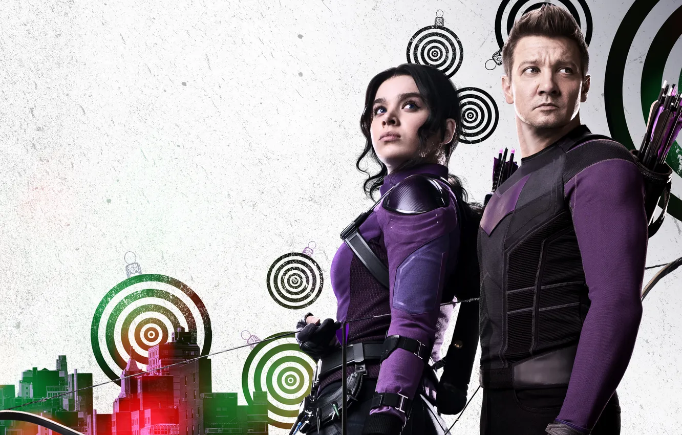 Photo wallpaper costume, white background, the series, poster, target, Marvel, comic, Jeremy Renner