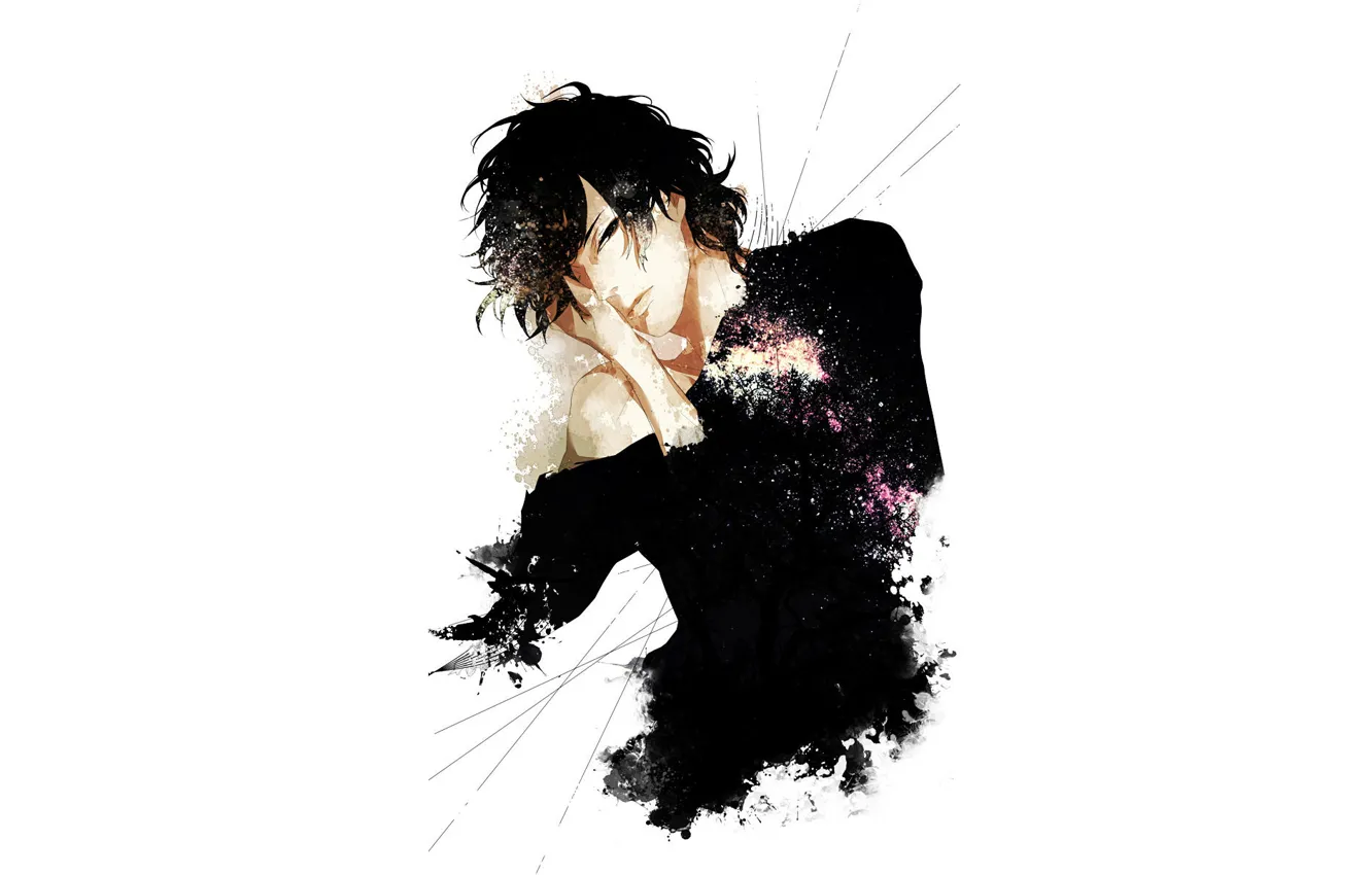 Photo wallpaper squirt, art, guy, thread