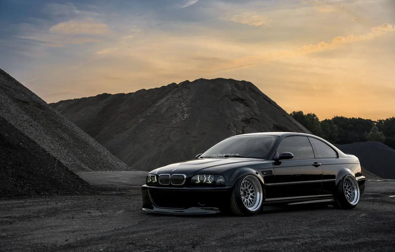 Photo wallpaper Black, E46, Quarry, M3