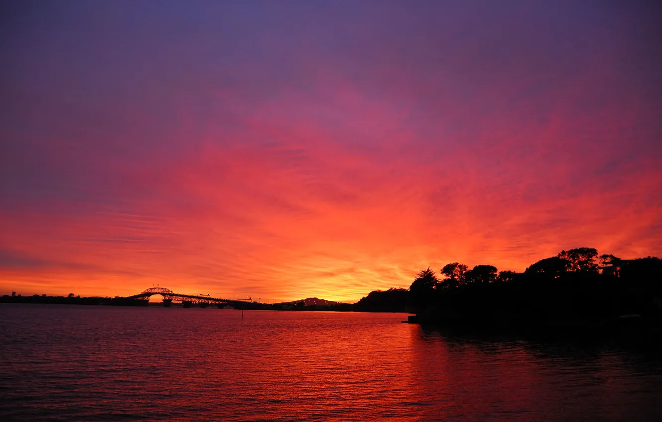 Photo wallpaper red, morning, sun, sunrise, dawn, Radioactive