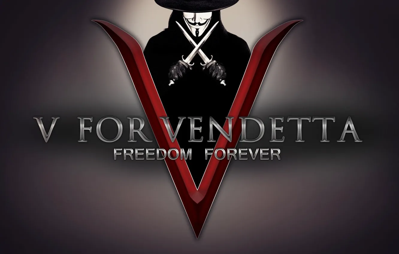 Photo wallpaper hat, mask, blade, v for vendetta