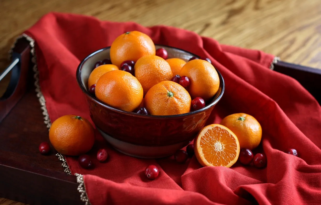 Photo wallpaper plate, fruit, citrus, tray, tangerines