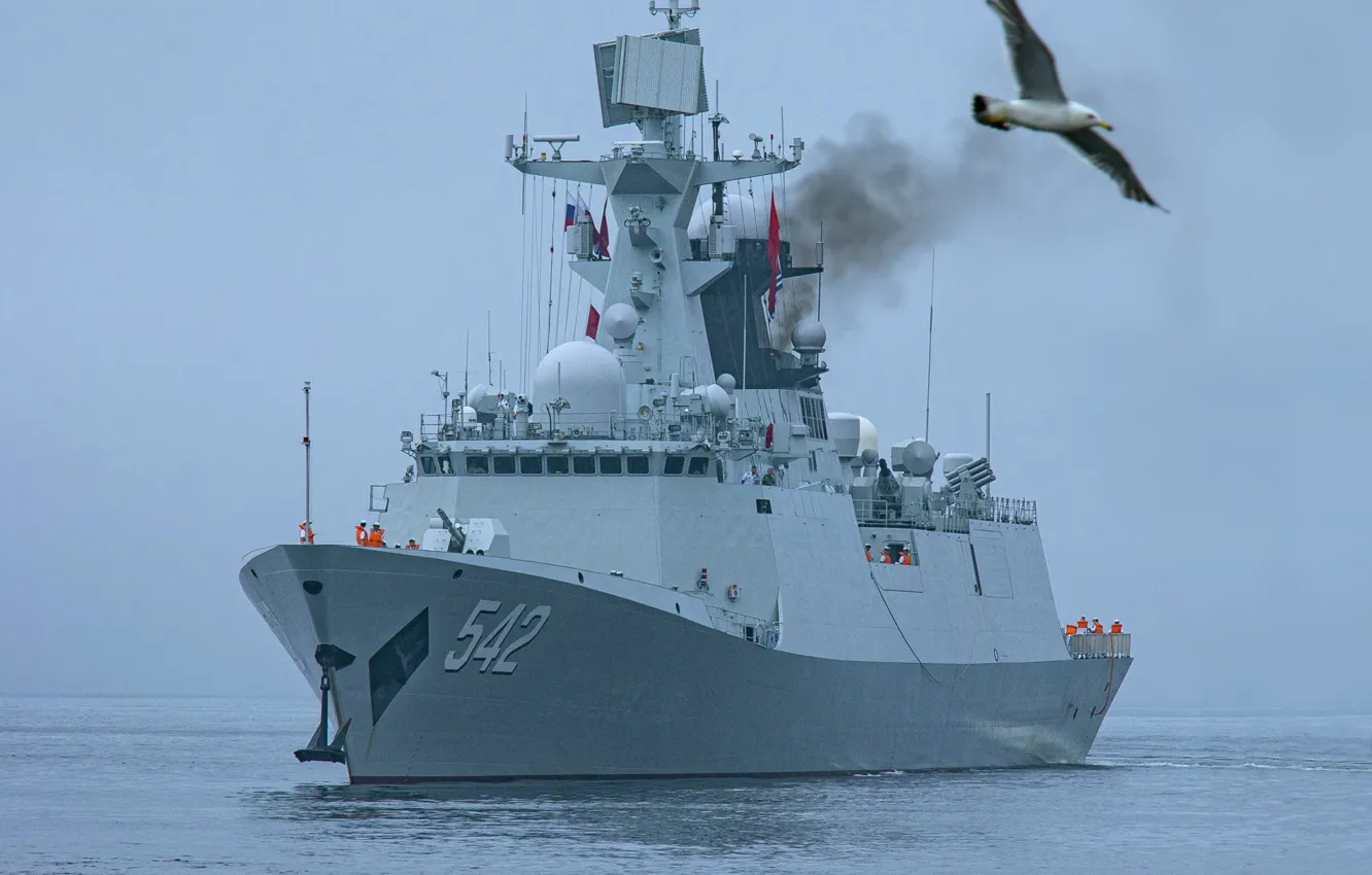 Photo wallpaper China, frigate, Zaozhuang, FFG 542
