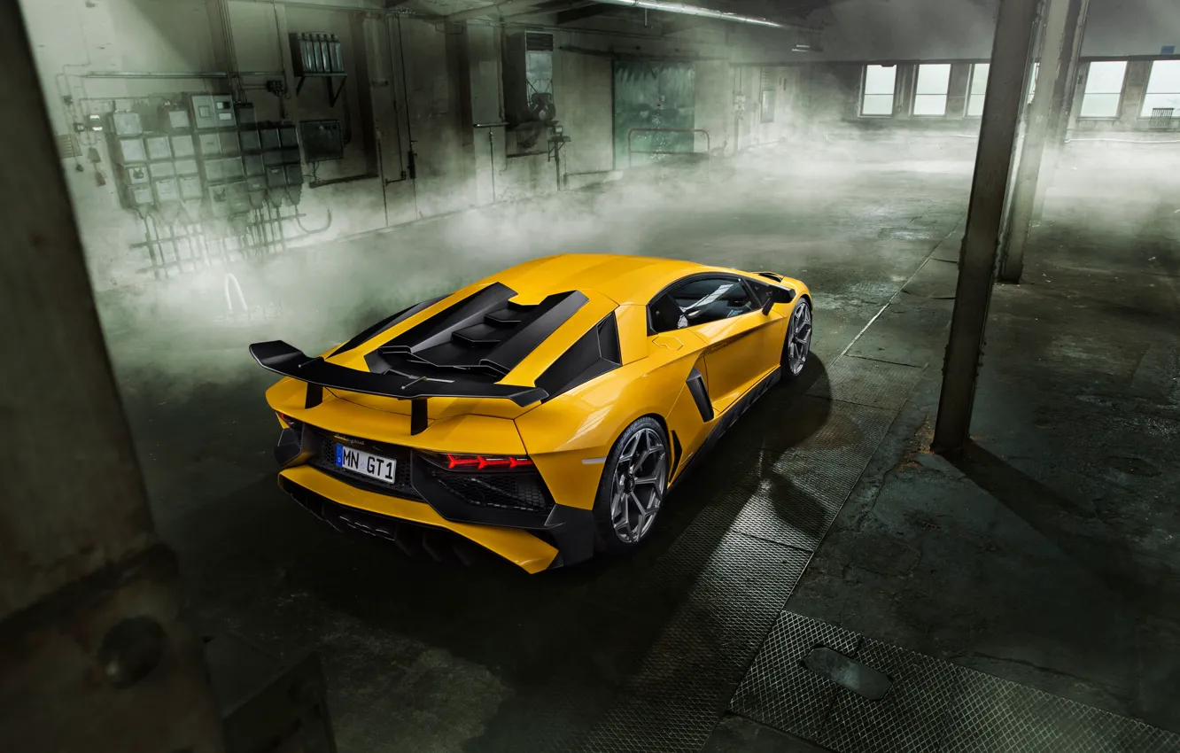 Photo wallpaper car, Lamborghini, wallpaper, supercar, auto, yellow, Aventador, Novitec