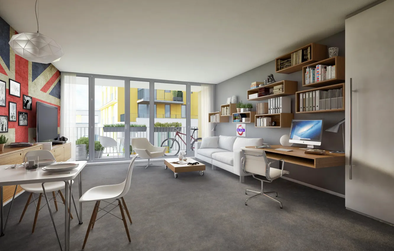 Photo wallpaper living room, Prague, The Czech Republic, residence