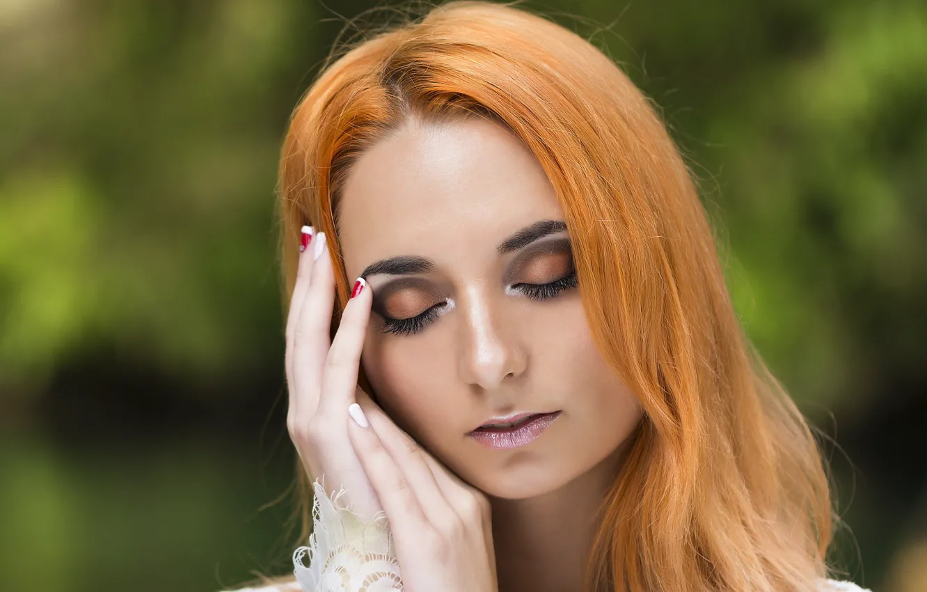 Photo wallpaper girl, model, redhead, Yaiza