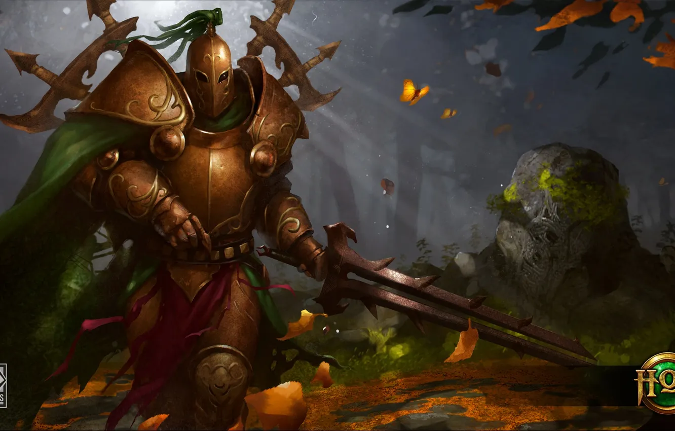 Photo wallpaper sword, armor, Heroes of Newerth, Accursed, Green Knight